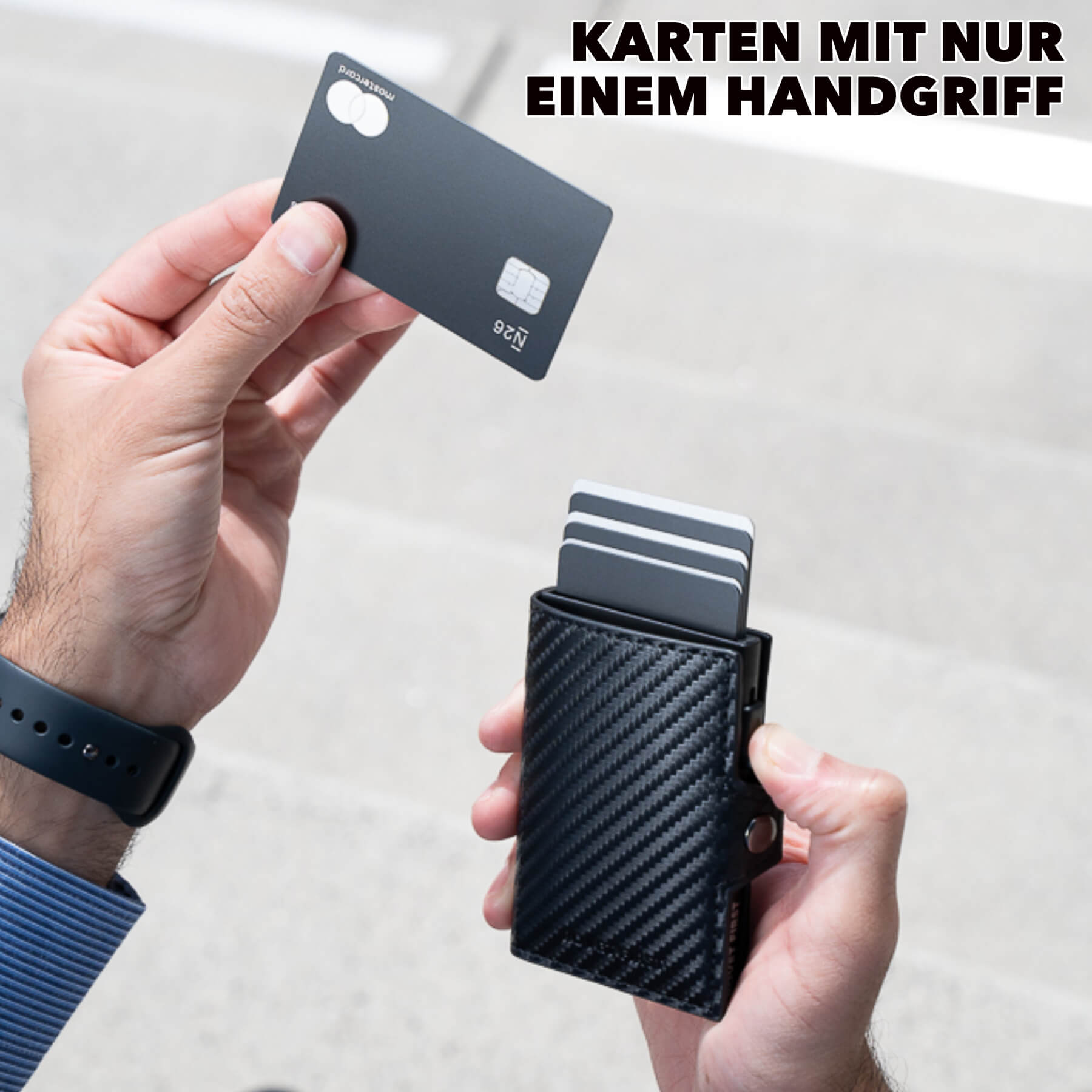 Fast Bro Slim Wallet  Kartenetui mit RFID-Schutz & Schiebefunktion